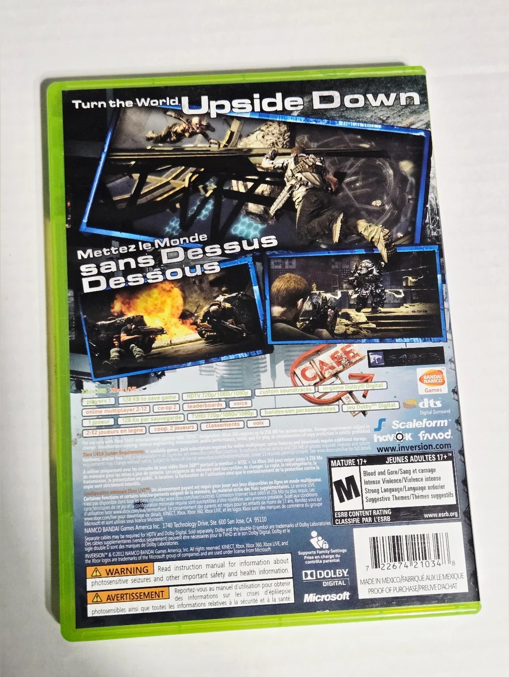 Inversion Xbox 360 Complete CIB‎ Disc Untested (see description)